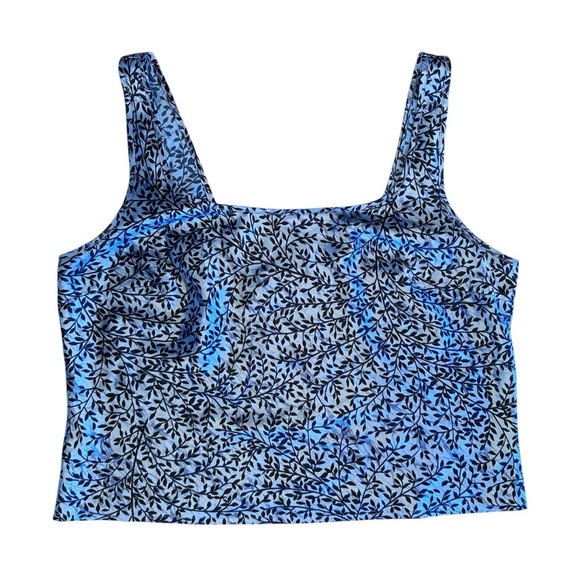 Victoria's Secret Other - Victoria's Secret Blue Leaf Print Crop Tank